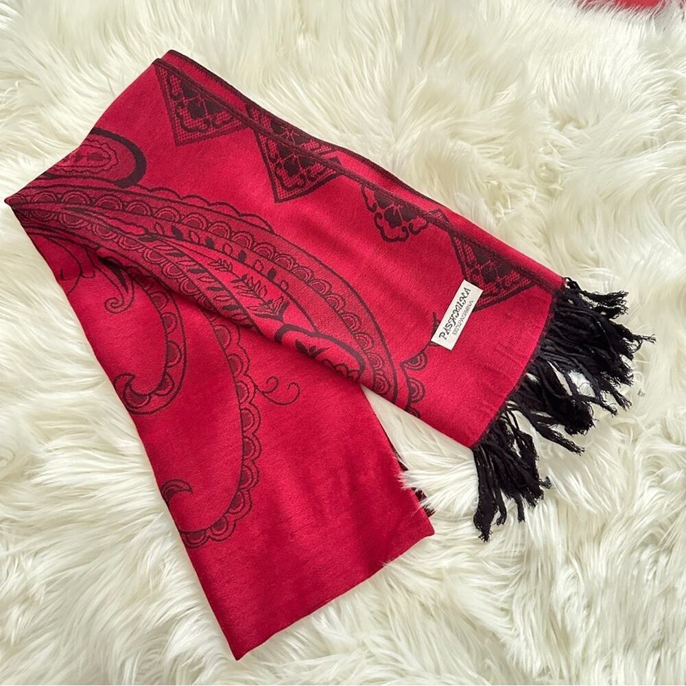π Pashmina Soft Silky Reversible Patsley Shawl Wrap Scarf W/ Fringes